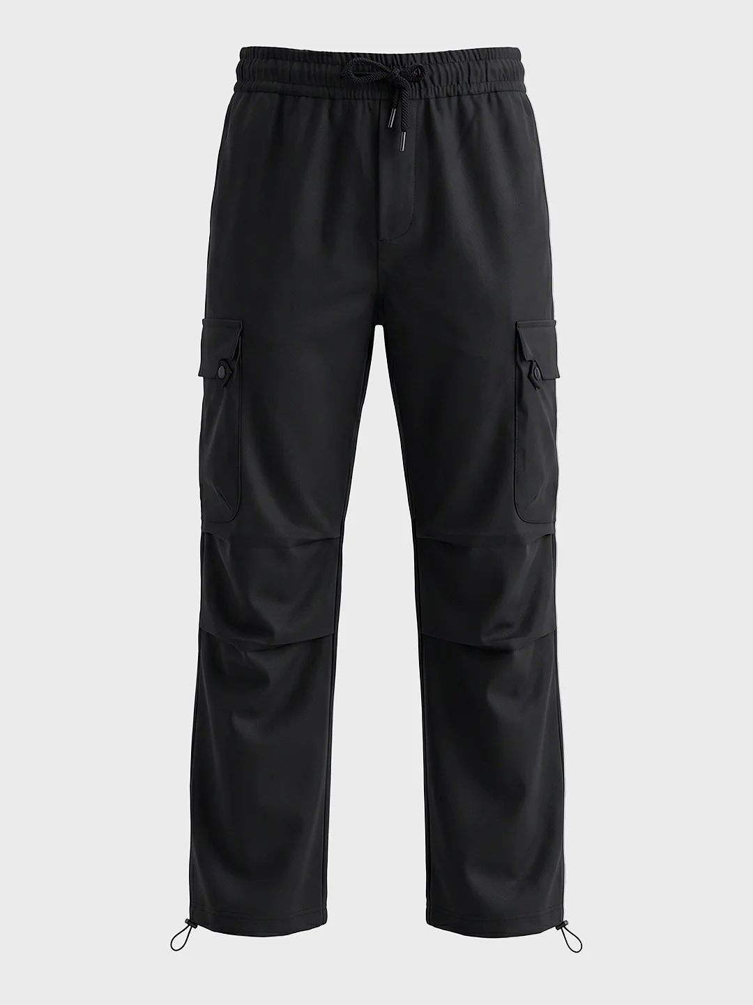 Men's Black Relaxed Fit Solid Utility Cargo - Image 6