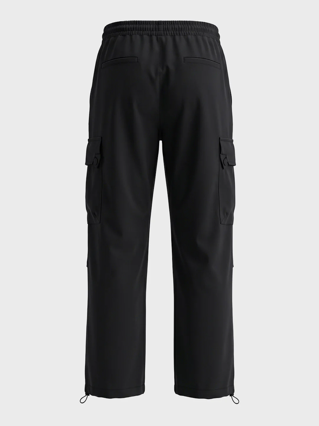 Men's Black Relaxed Fit Solid Utility Cargo - Image 7