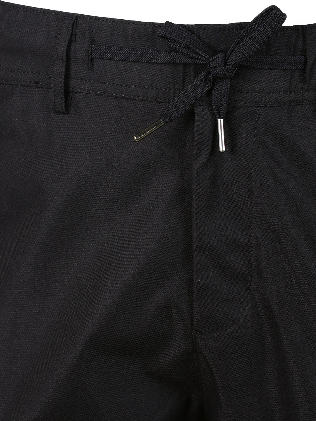 Men's Black Relaxed Fit Solid Utility Joggers - Image 8