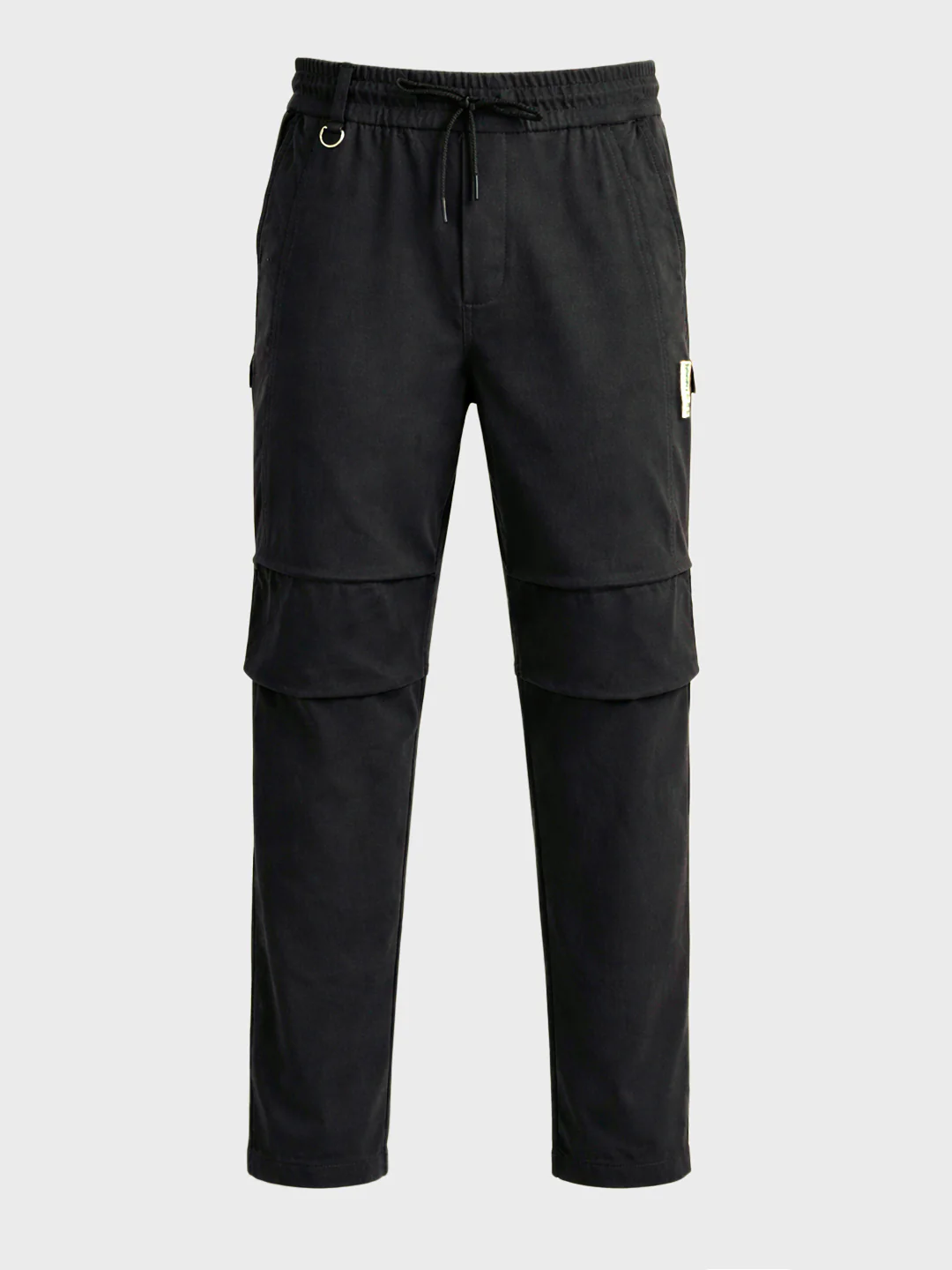 Men's Black Relaxed Fit Solid Utility Joggers - Image 6