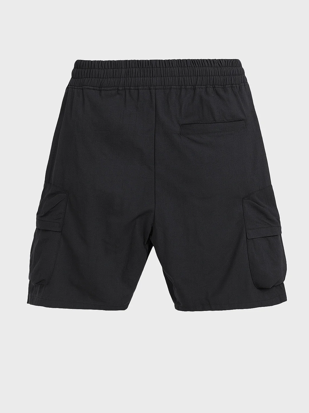 Men's Black Relaxed Fit Solid Utility Shorts - Image 5