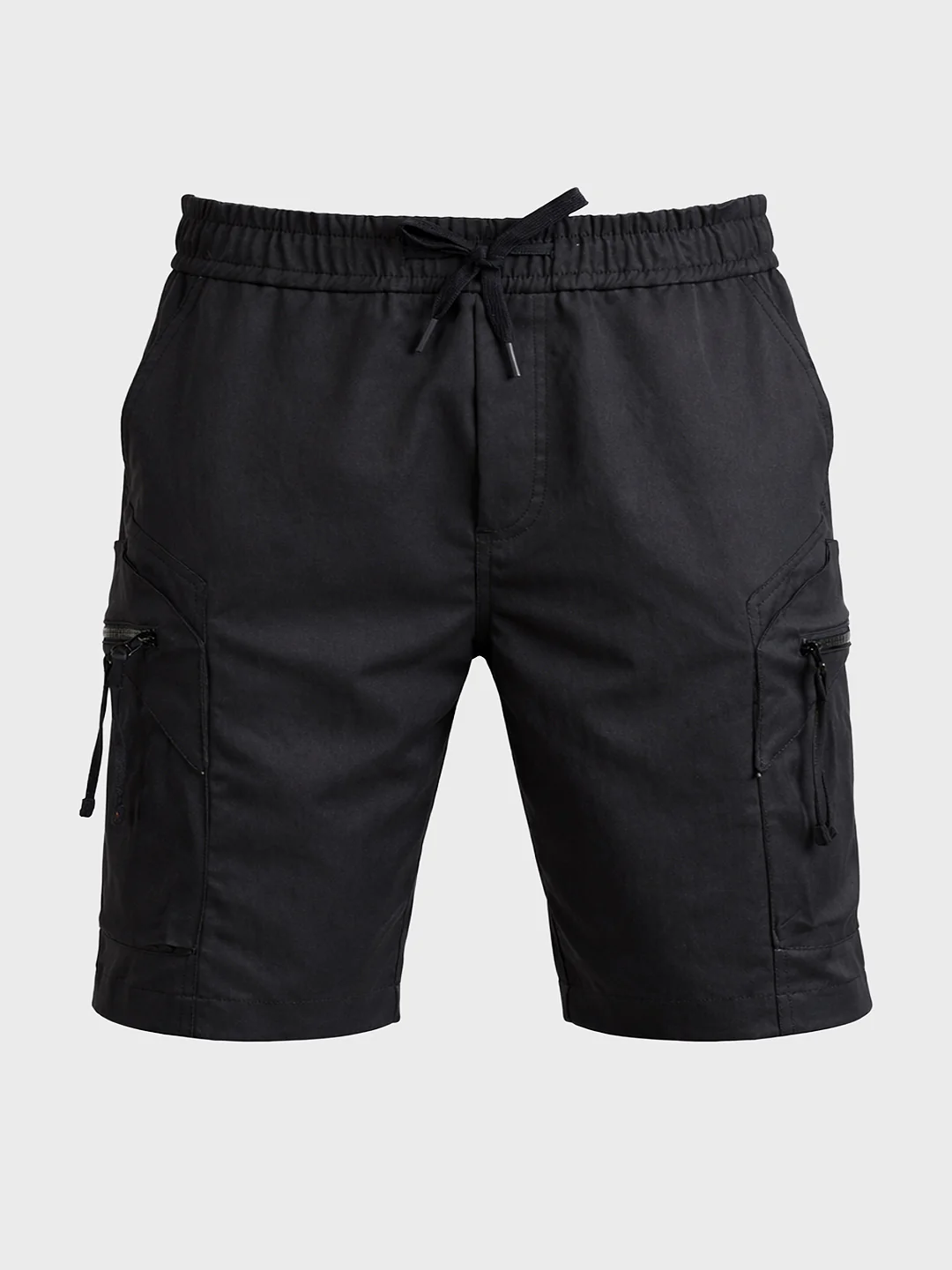 Men's Black Relaxed Fit Solid Utility Shorts - Image 6