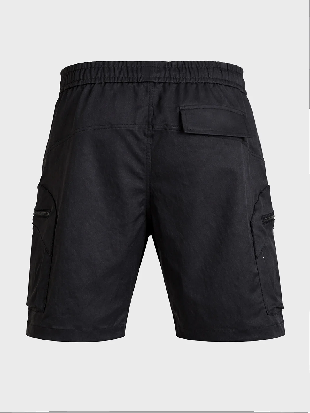 Men's Black Relaxed Fit Solid Utility Shorts - Image 7