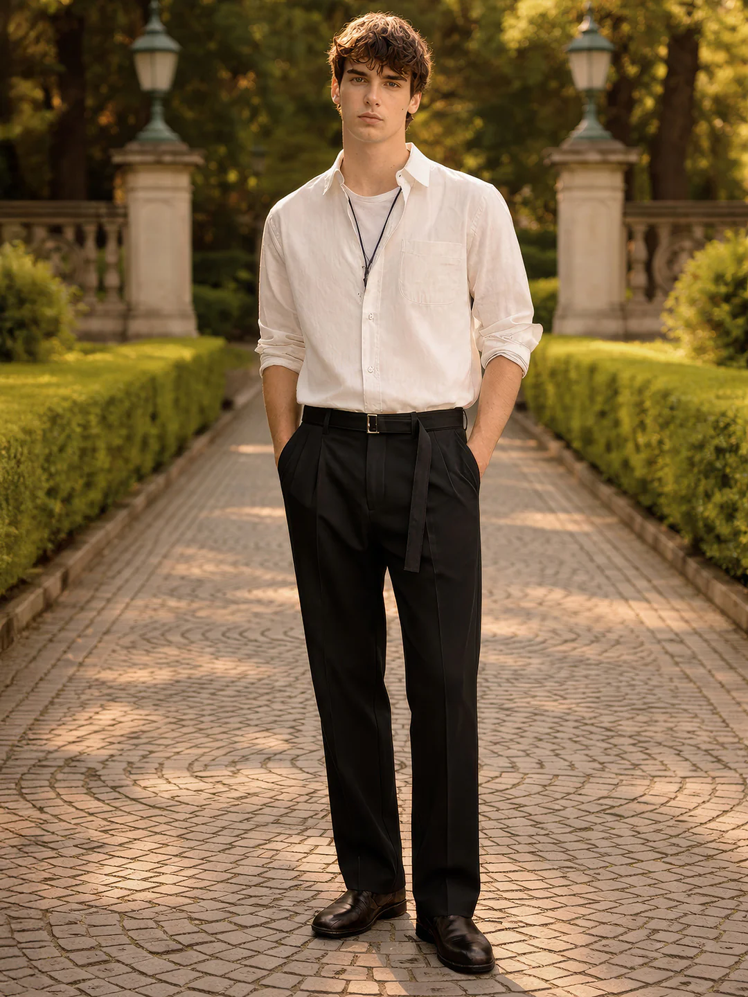Men's Black Relaxed Fit Solid Utility Trousers - Image 3