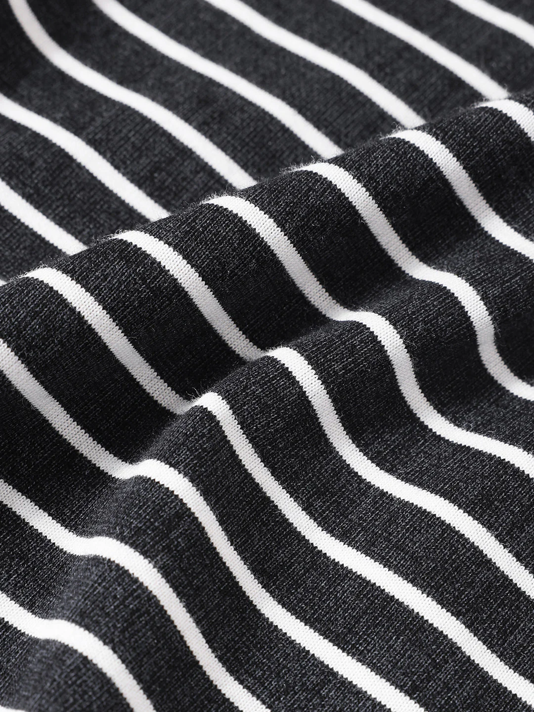 Men's Black Relaxed Fit Striped 240 GSM Street Wear T-Shirt - Image 10