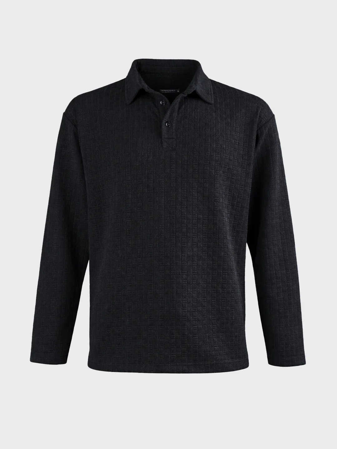 Men's Black Relaxed Fit Textured Casual T-Shirts - Image 5