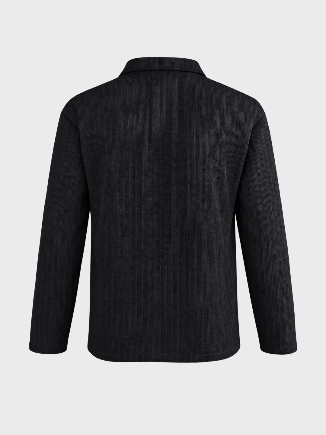 Men's Black Relaxed Fit Textured Casual T-Shirts - Image 6