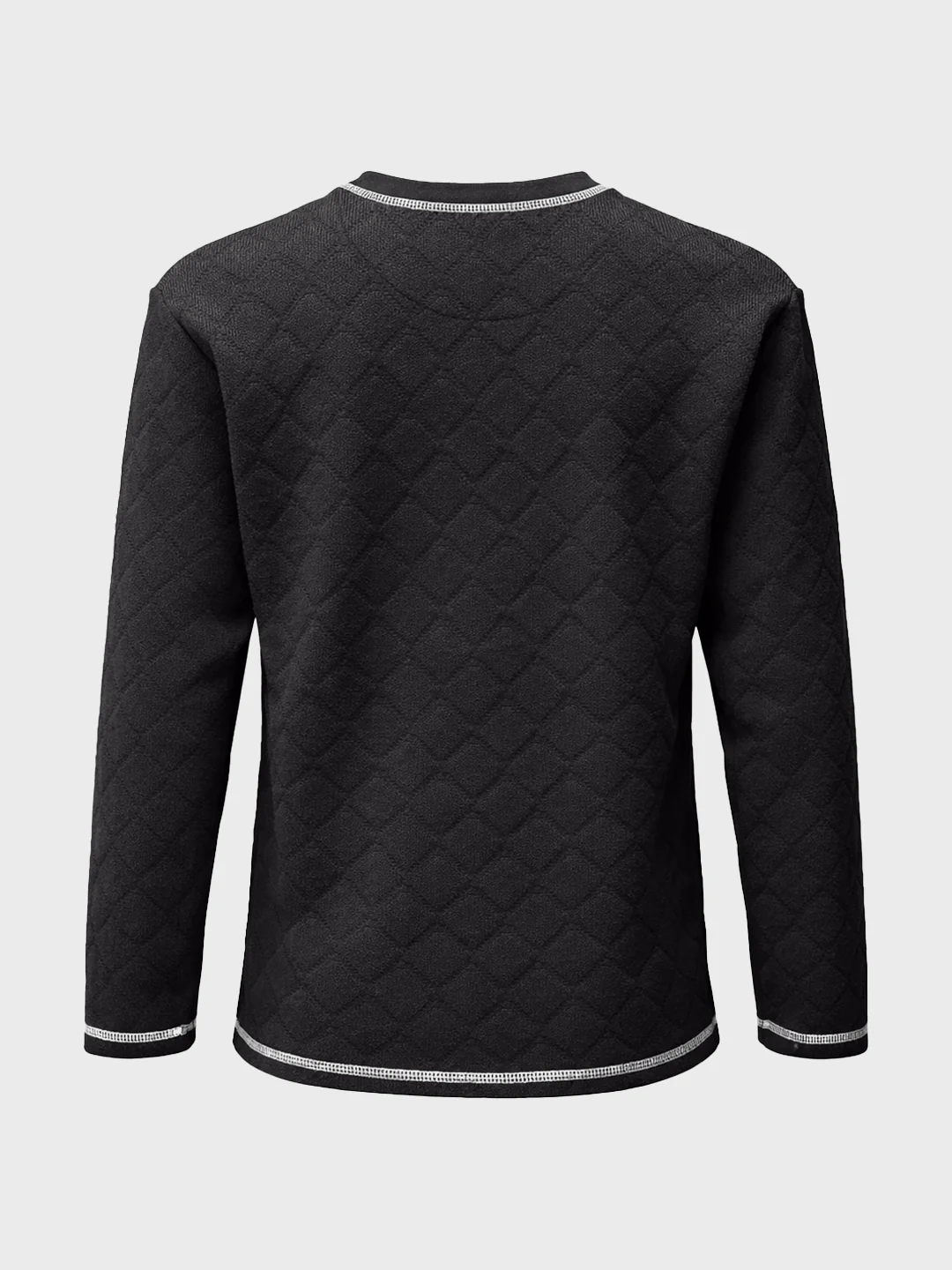 Men's Black Relaxed Fit Textured Casual T-Shirts - Image 5