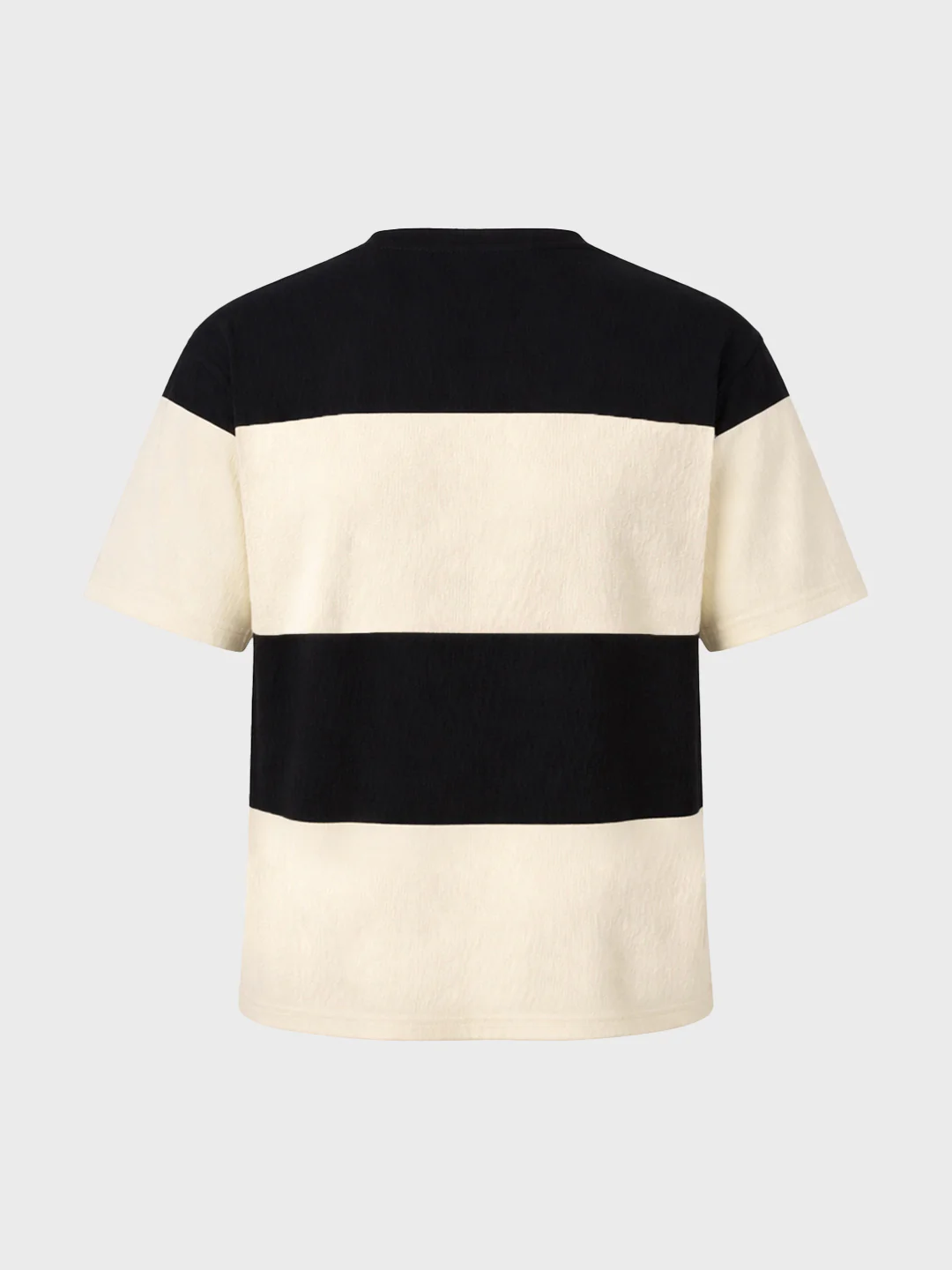Men's Black Relaxed Fit Textured Casual T-Shirts - Image 5