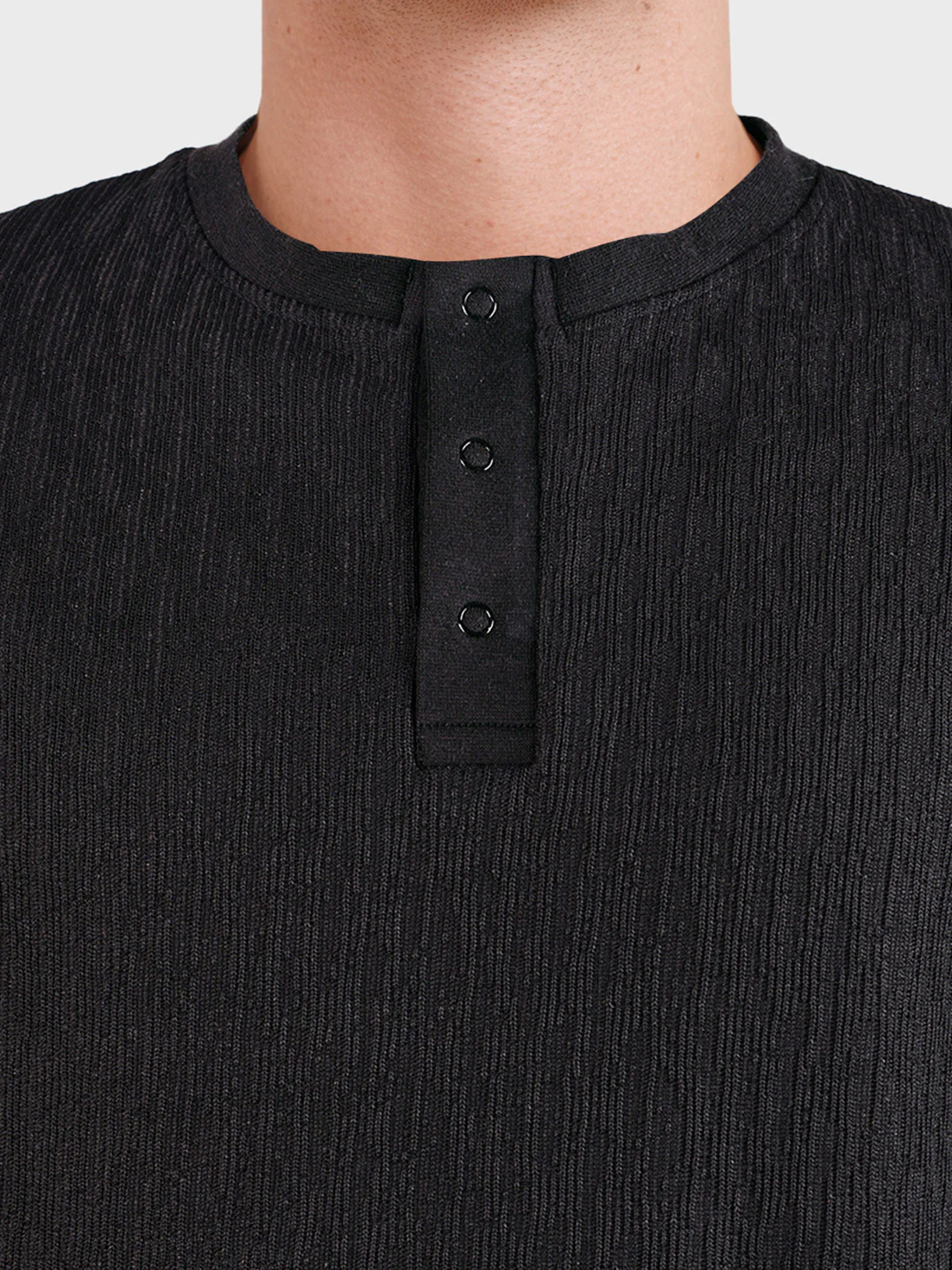Men's Black Relaxed Fit Solid Casual T-Shirts - Image 7