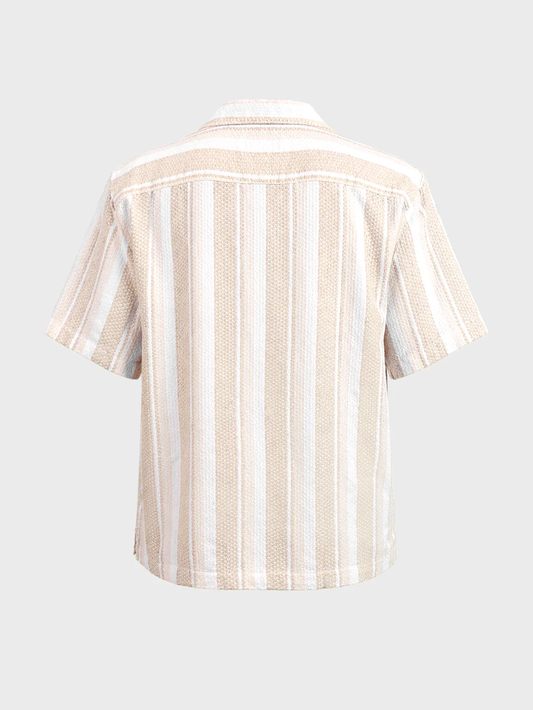 Men's Black Relaxed Fit Striped Resort Wear Shirt - Image 6