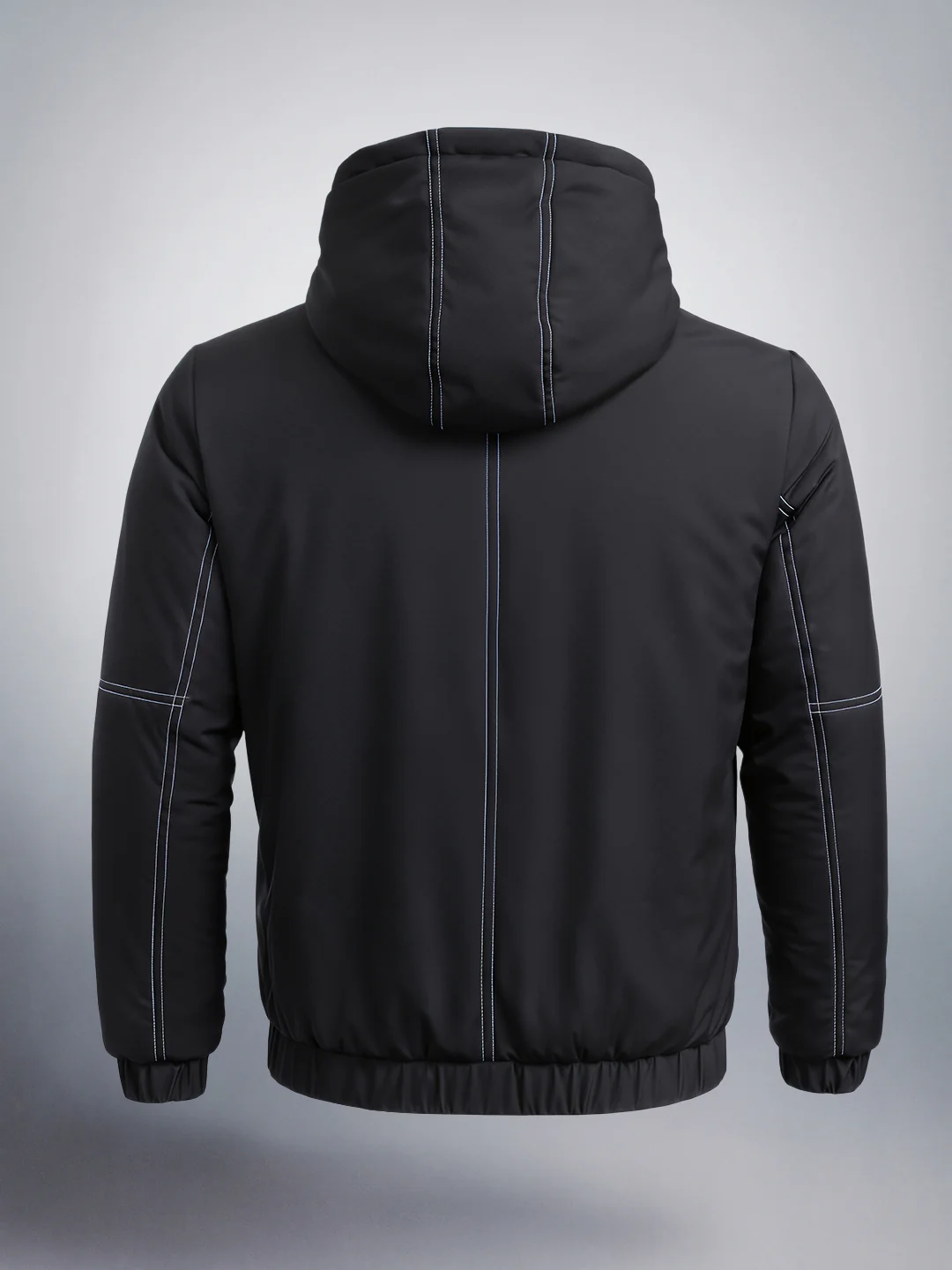Men's Black Relaxed Fit Textured Retro Jacket - Image 4
