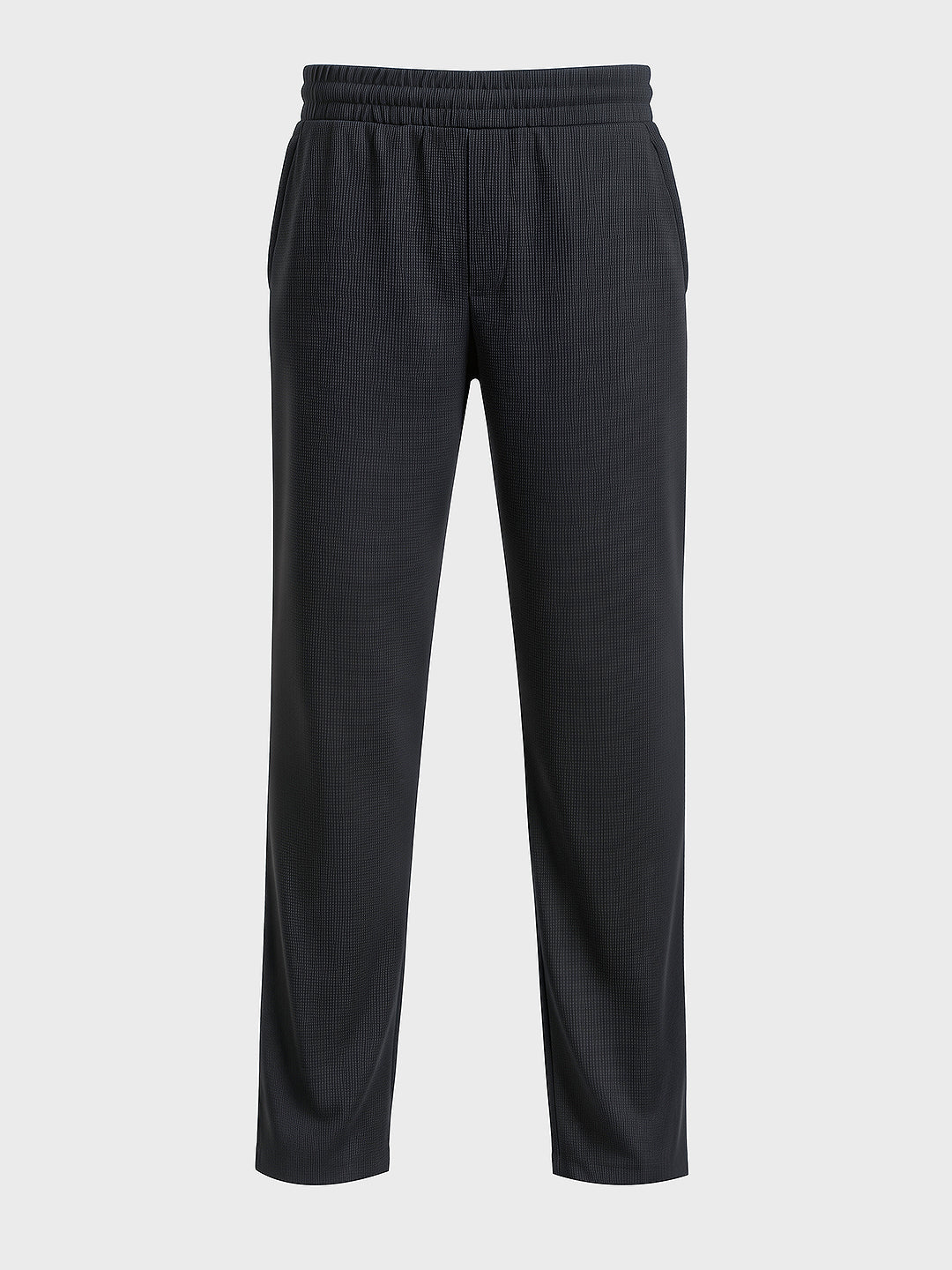 Men's Black Relaxed Fit Textured Utility Trousers - Image 4