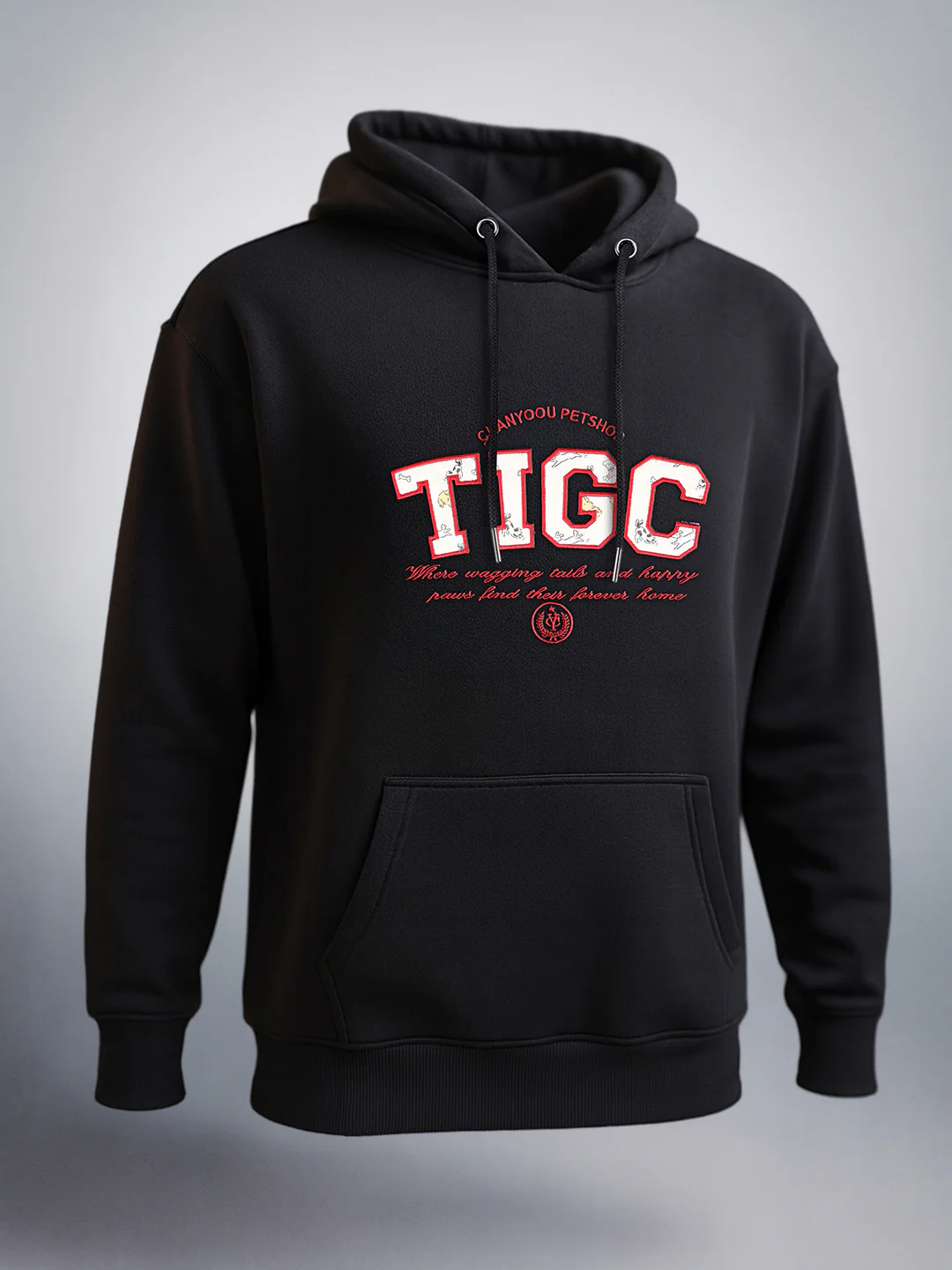 Men's Black Relaxed Fit Varsity Casual Sweatshirt - Image 3