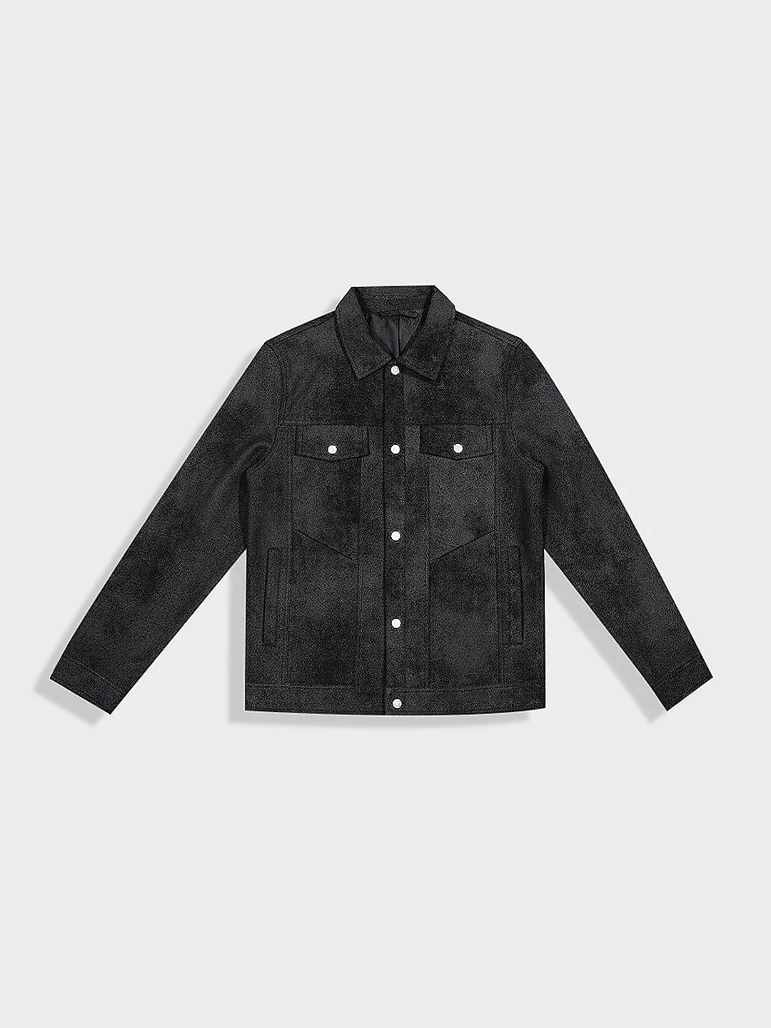 Men's Black Slim Fit Solid Casual Trucker Jacket - Image 3