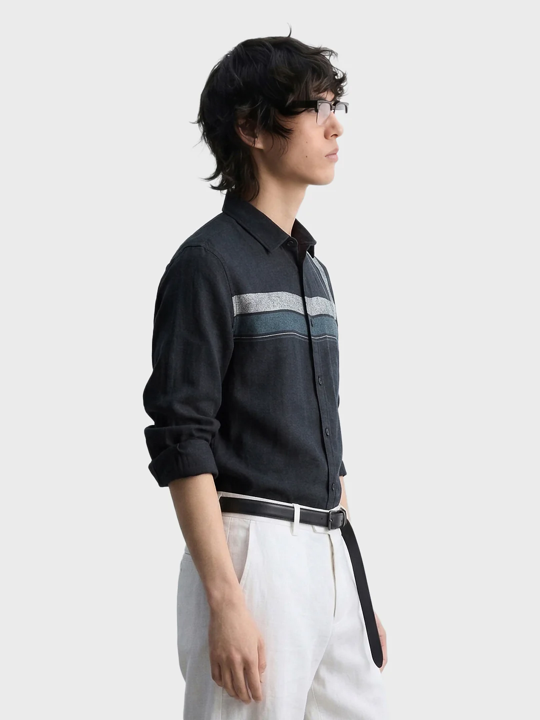 Men's Black Slim Fit Checked Casual Shirt - Image 4