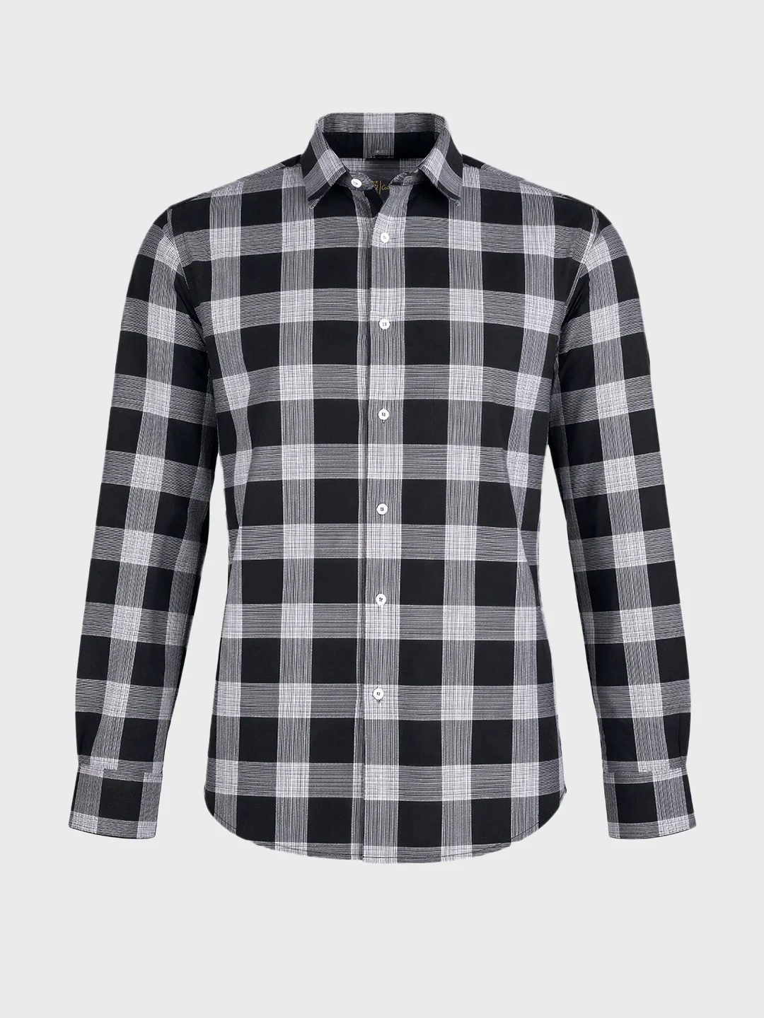 Men's Black Slim Fit Checked Casual Shirt - Image 6