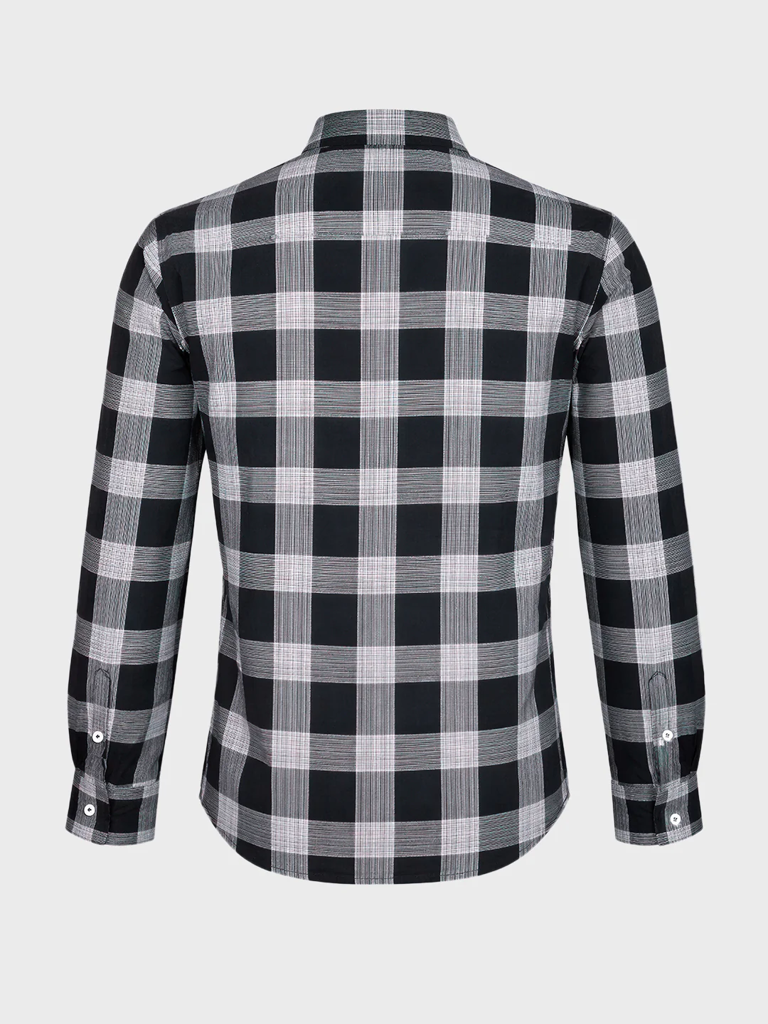 Men's Black Slim Fit Checked Casual Shirt - Image 7