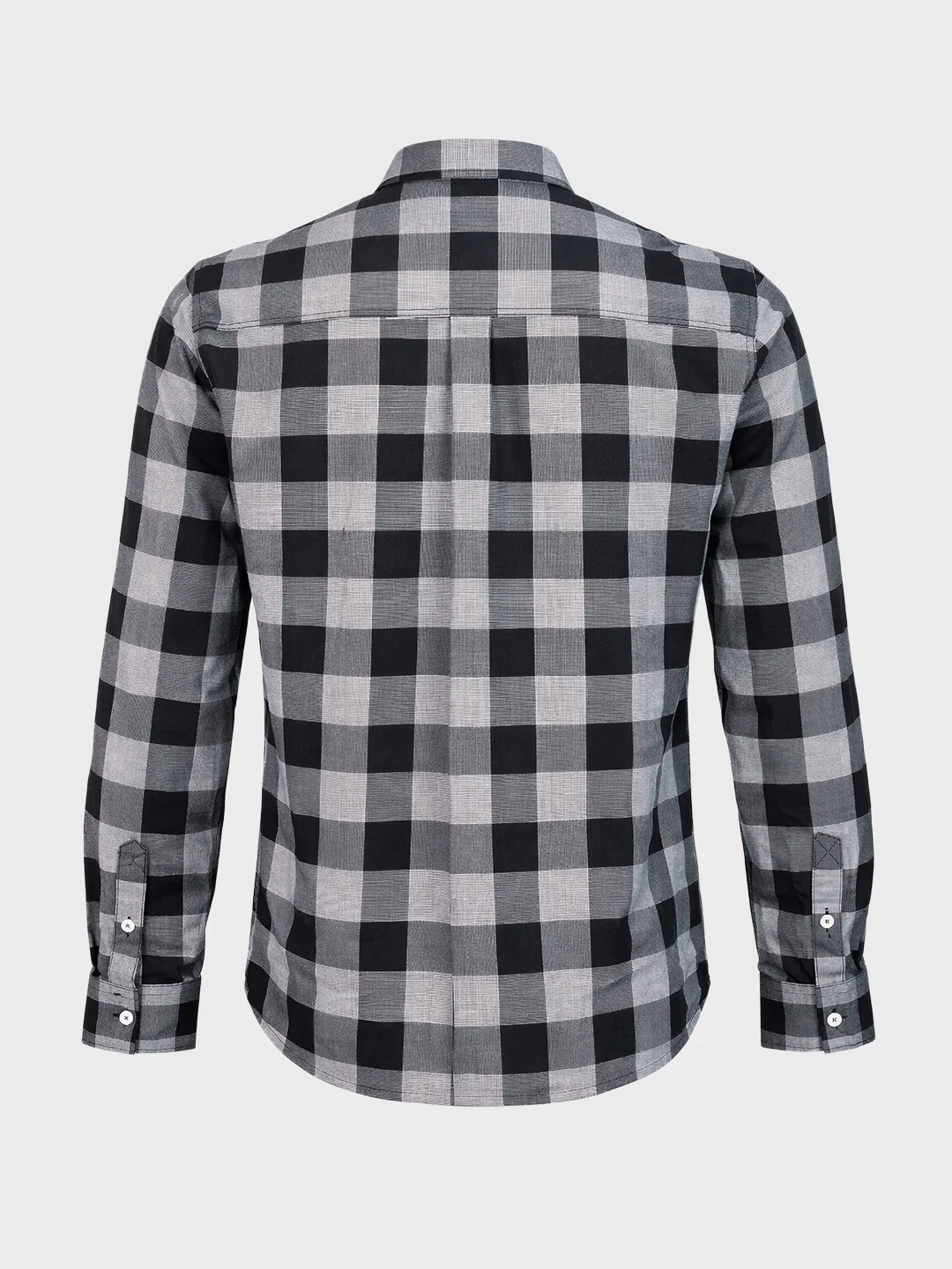 Men's Black Slim Fit Checked Casual Shirt - Image 7