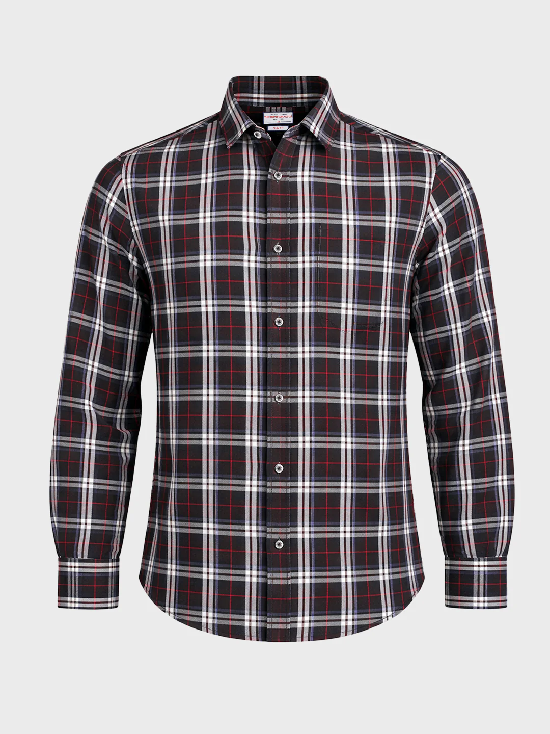 Men's Black Slim Fit Checked Casual Shirt - Image 4