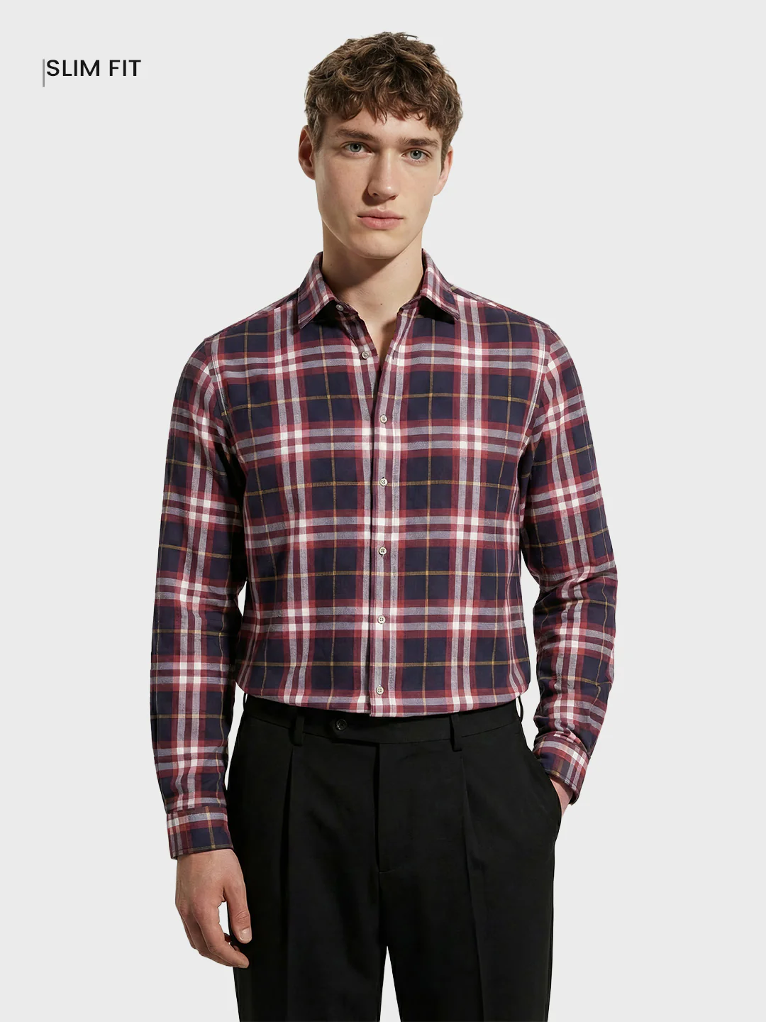 Men's Black Slim Fit Checked Casual Shirt - Image 2