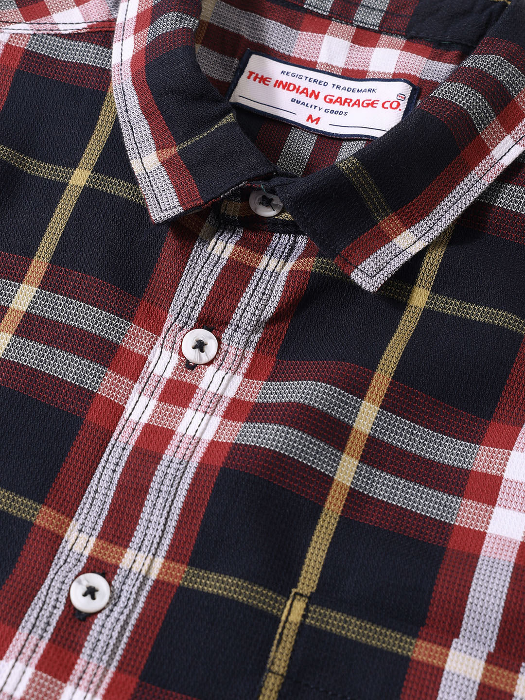 Men's Black Slim Fit Checked Casual Shirt - Image 3