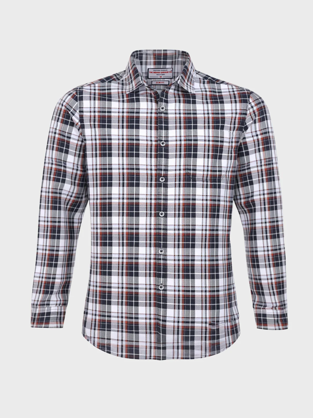 Men's Black Slim Fit Checked Casual Shirt - Image 4
