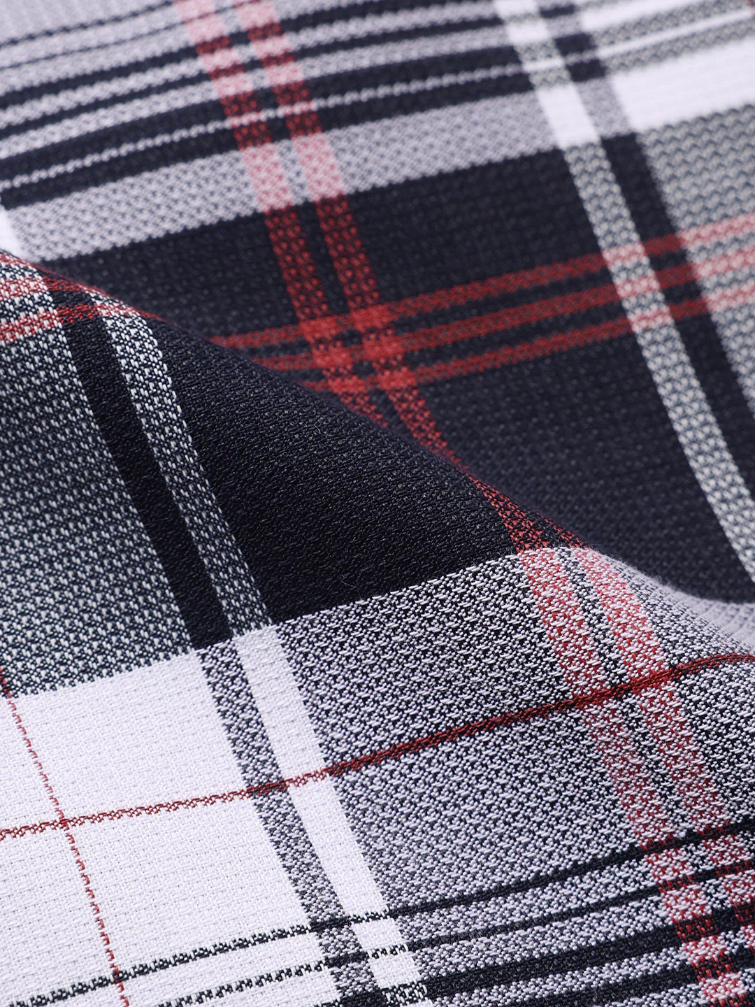 Men's Black Slim Fit Checked Casual Shirt - Image 7