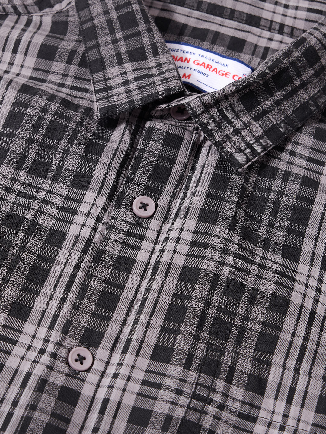 Men's Black Slim Fit Checkered Casual Shirt - Image 3