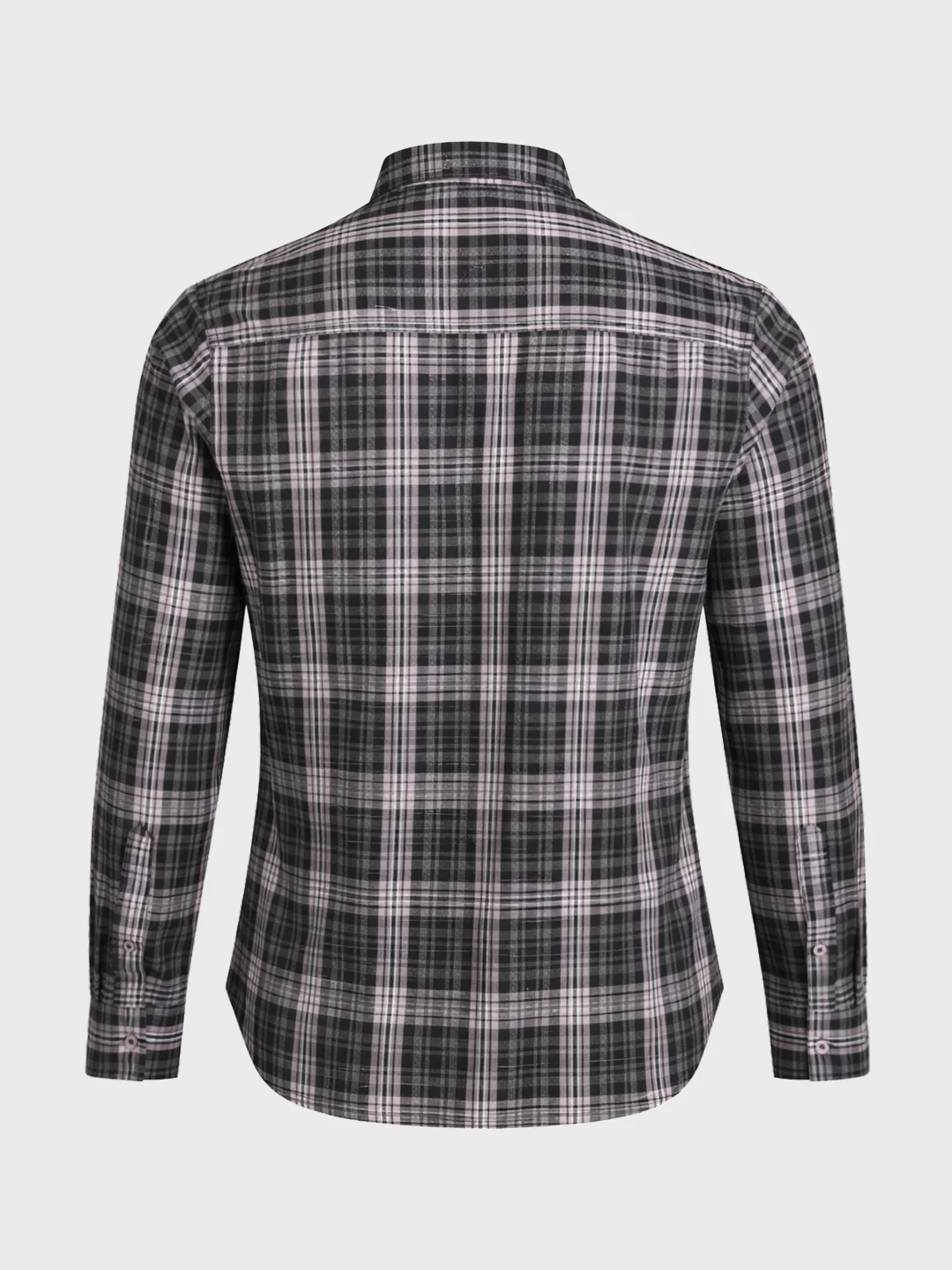 Men's Black Slim Fit Checkered Casual Shirt - Image 7