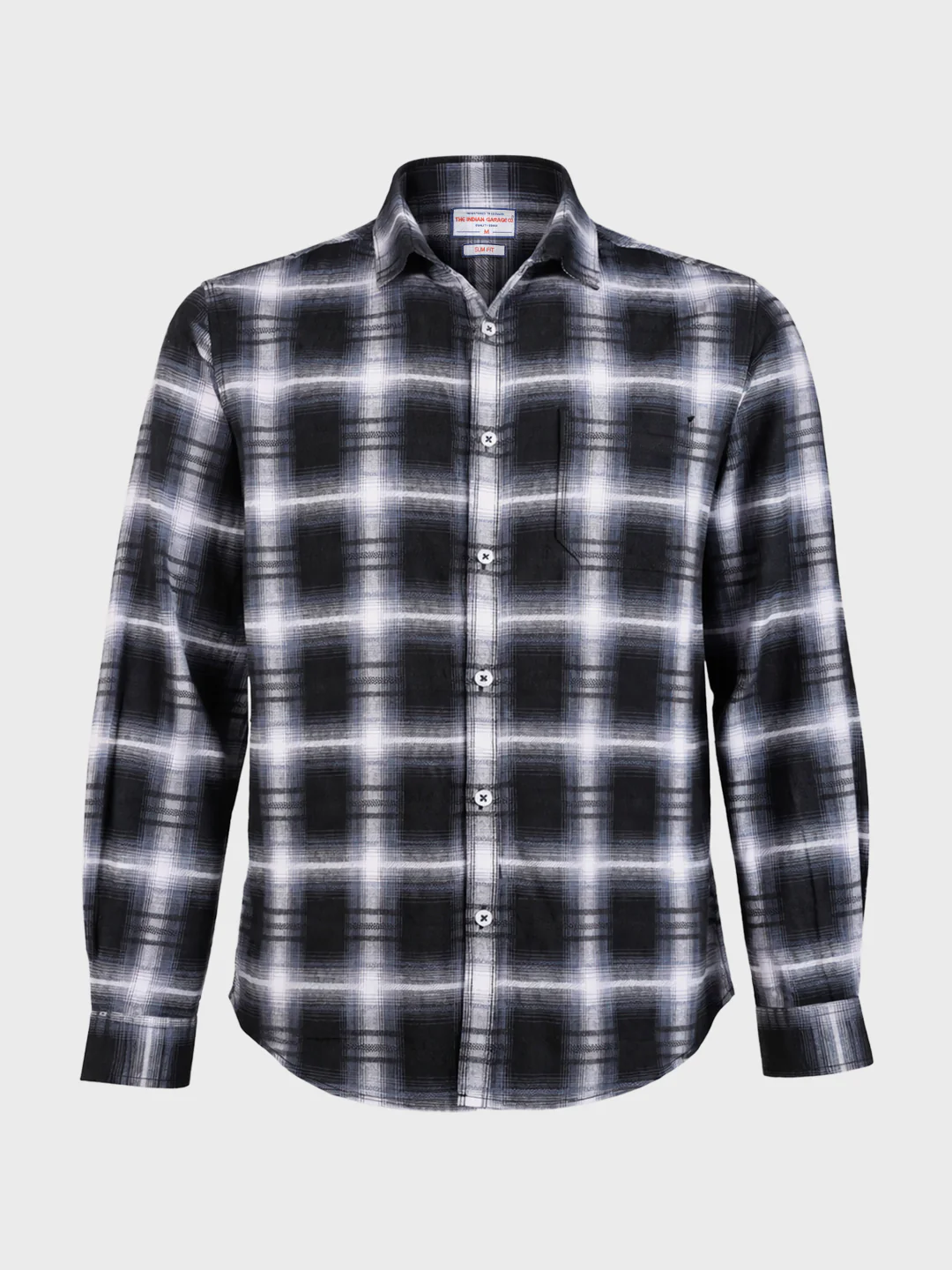 Men's Black Slim Fit Checkered Casual Shirt - Image 6
