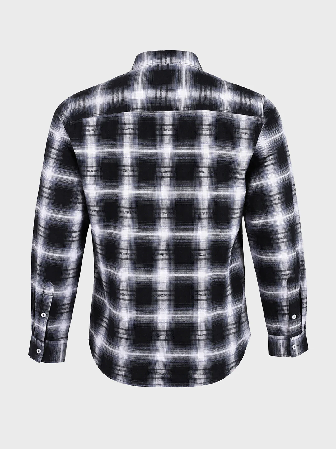 Men's Black Slim Fit Checkered Casual Shirt - Image 7