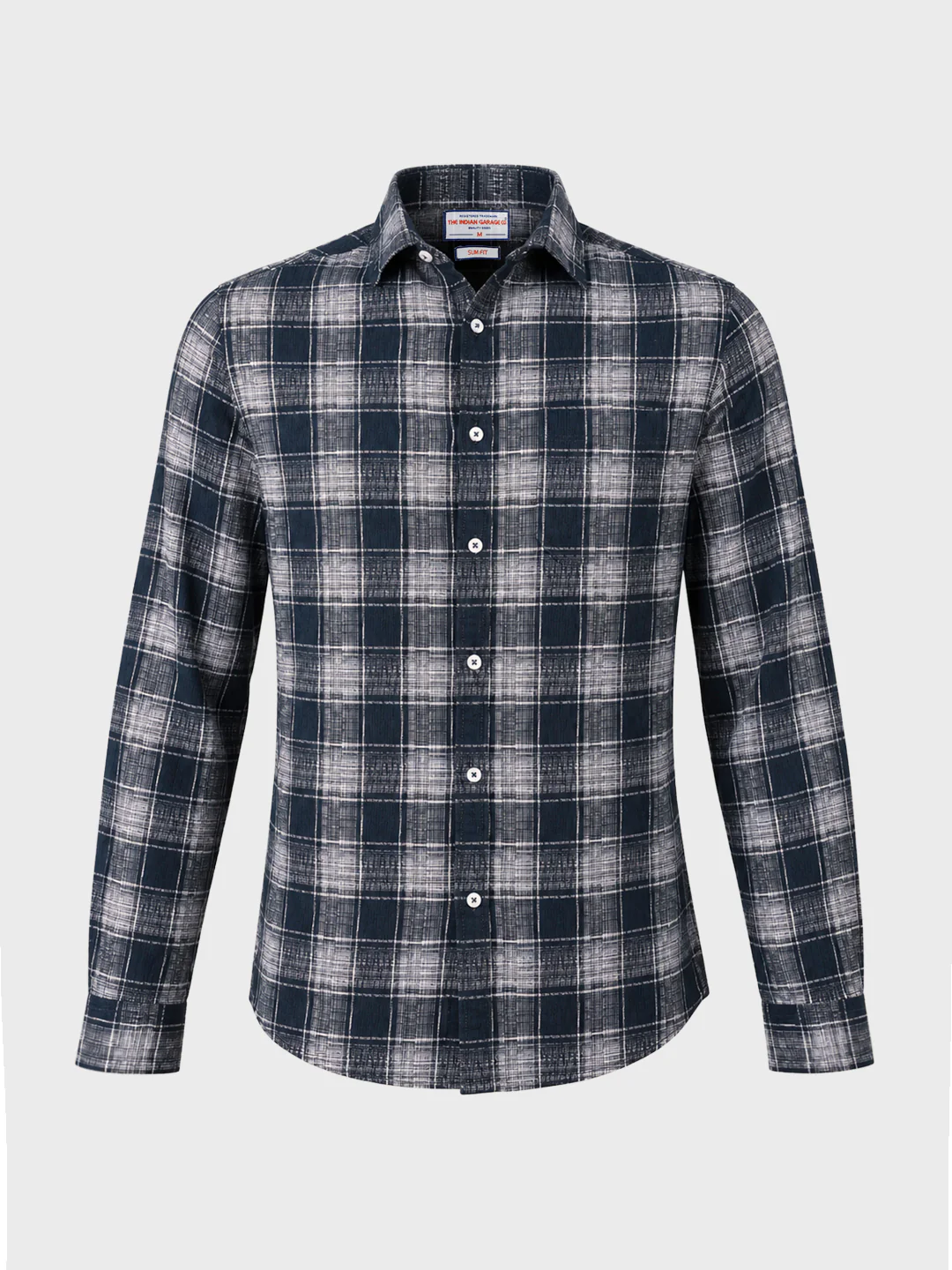 Men's Black Slim Fit Checkered Casual Shirt - Image 6