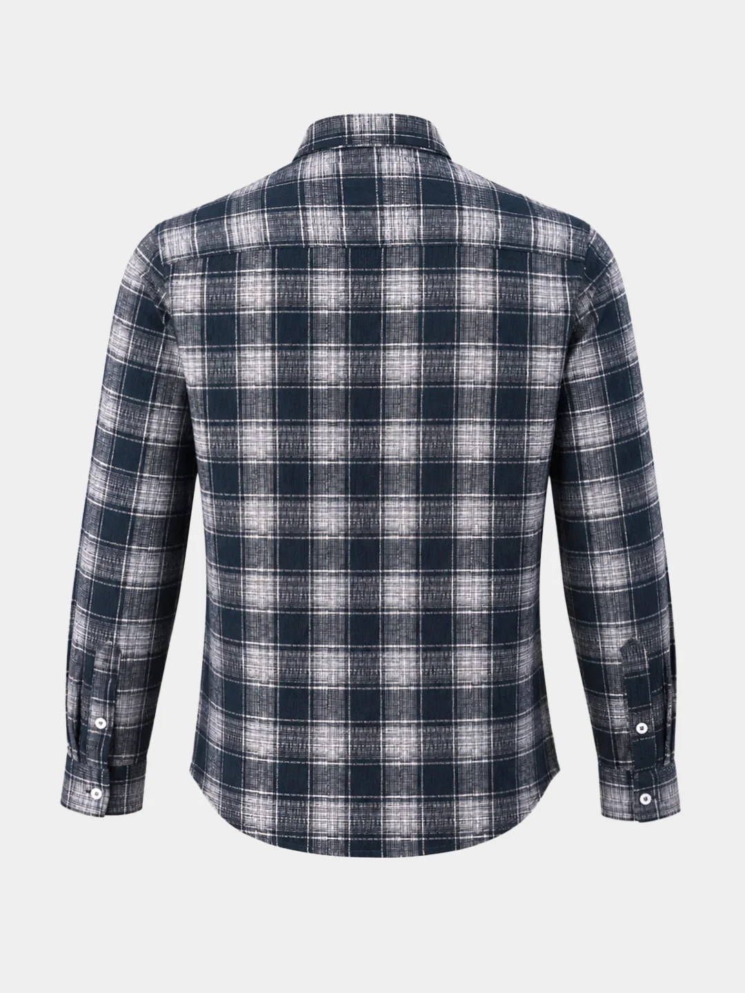 Men's Black Slim Fit Checkered Casual Shirt - Image 7