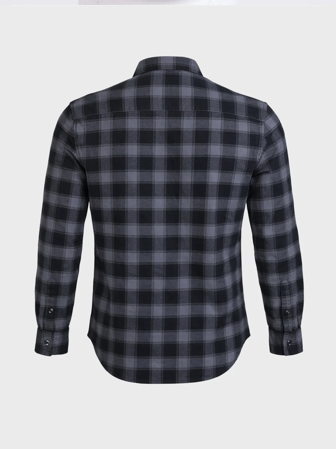 Men's Black Slim Fit Checkered Casual Shirt - Image 7