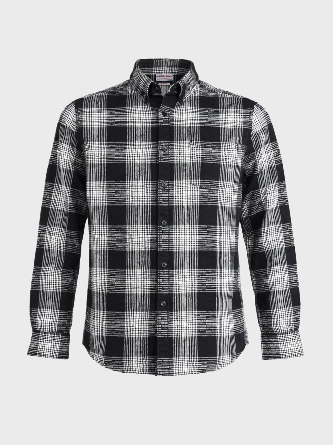 Men's Black Slim Fit Checkered Casual Shirt - Image 6