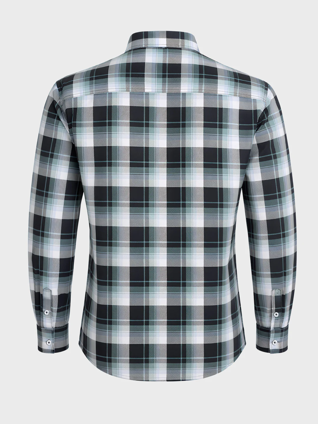 Men's Black Slim Fit Checkered Casual Shirts - Image 5
