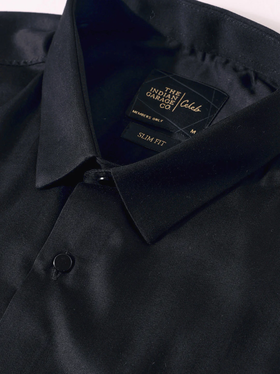 Men's Black Slim Fit Embellishment Party Wear Shirt - Image 3