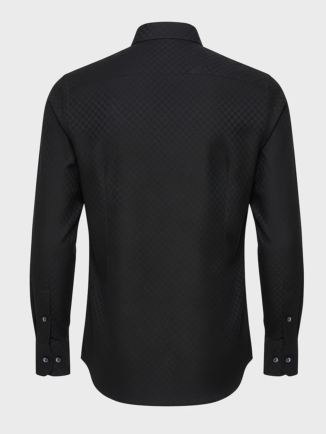 Men's Black Slim Fit Geometric Print Formal Shirt - Image 4