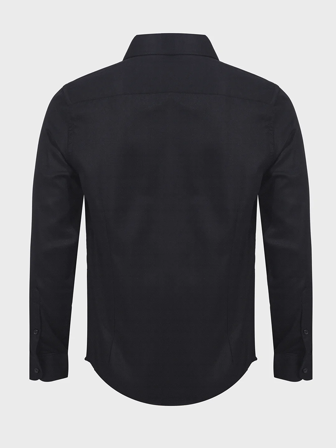 Men's Black Slim Fit Geometric Print Formal Shirt - Image 4