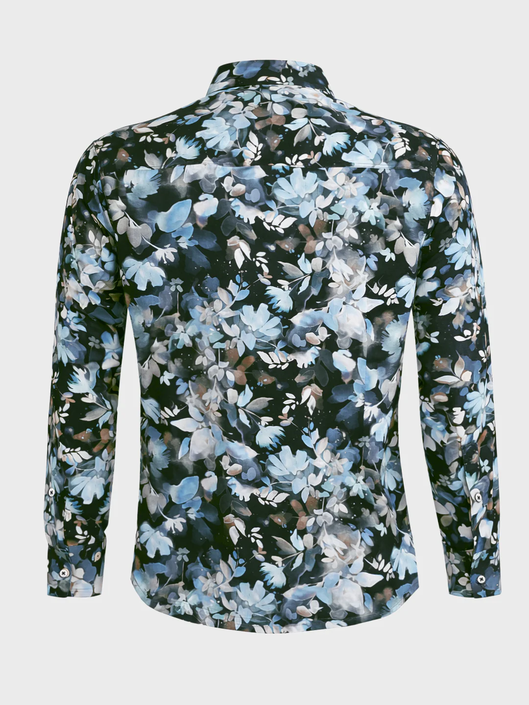Men's Black Slim Fit Party Wear Floral Printed Shirt - Image 4