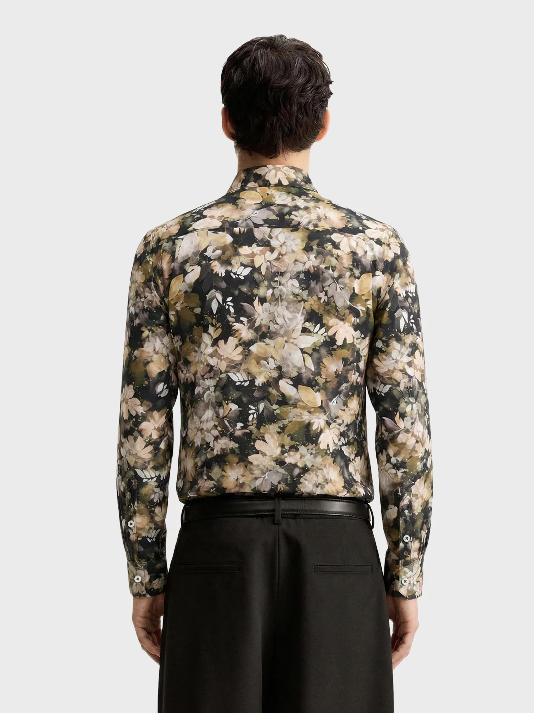 Men's Black Slim Fit Party Wear Printed Shirt - Image 2