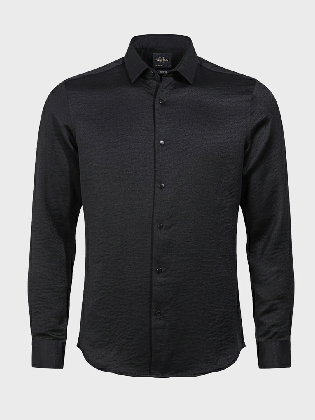 Men's Black Slim Fit Party Wear Solid Shirt - Image 4
