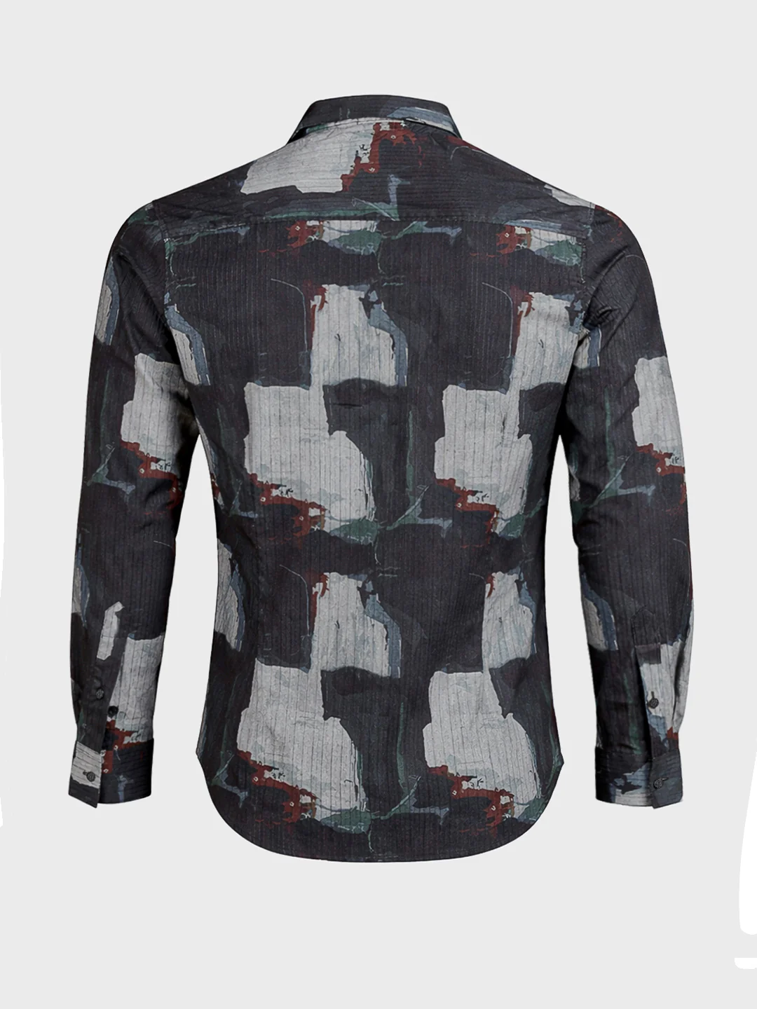 Men's Black Slim Fit Printed Casual Shirt - Image 7