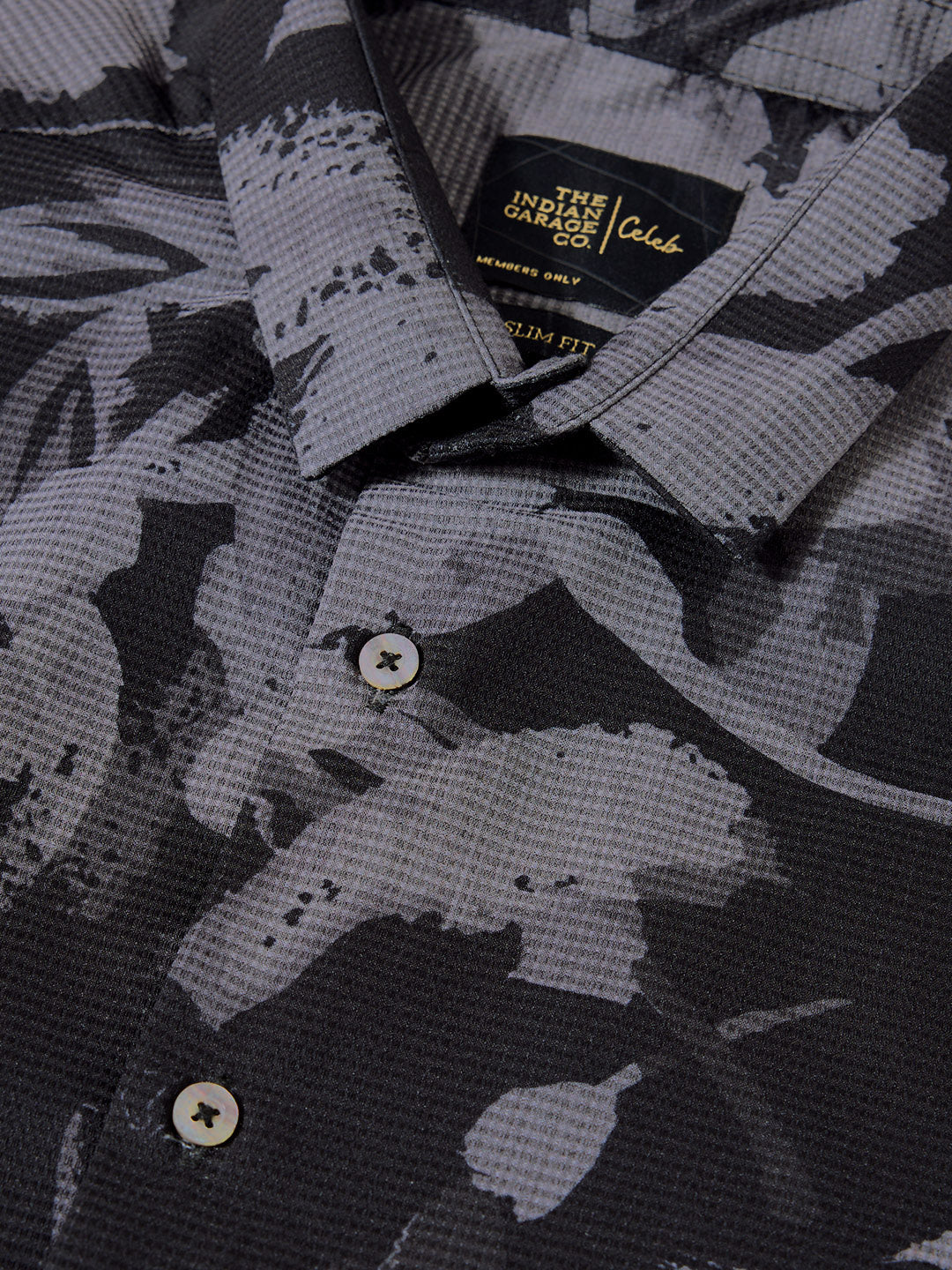 Men's Black Slim Fit Printed Casual Shirt - Image 3