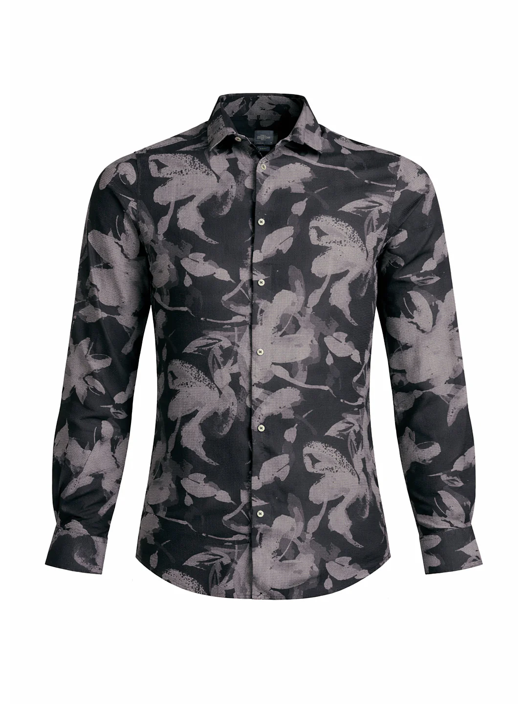 Men's Black Slim Fit Printed Casual Shirt - Image 6