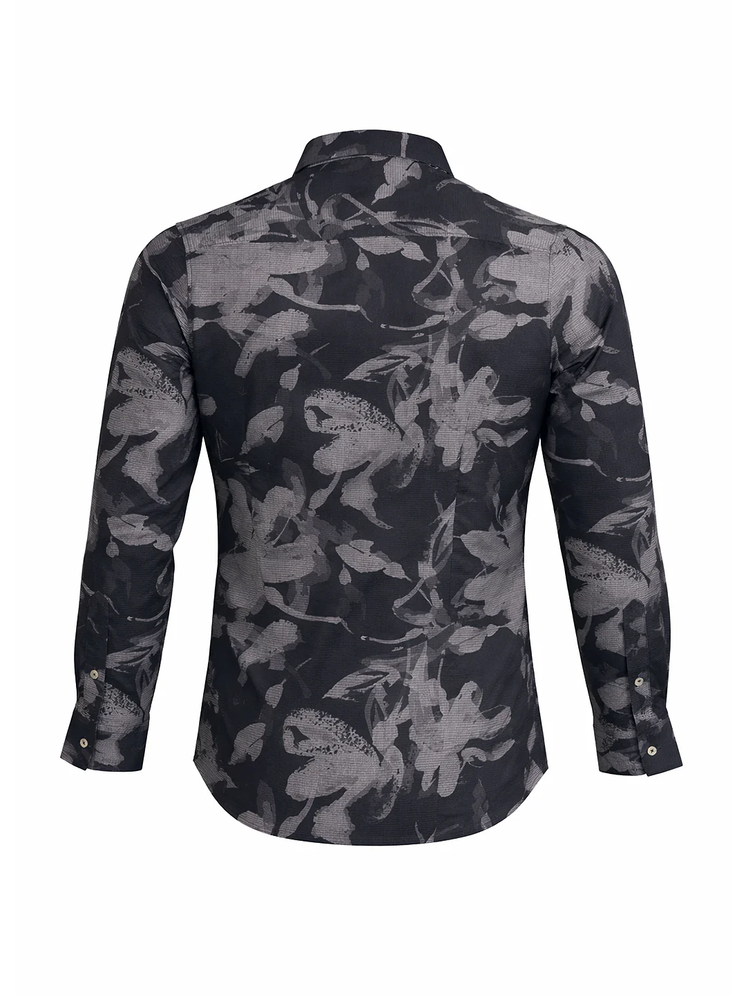 Men's Black Slim Fit Printed Casual Shirt - Image 7