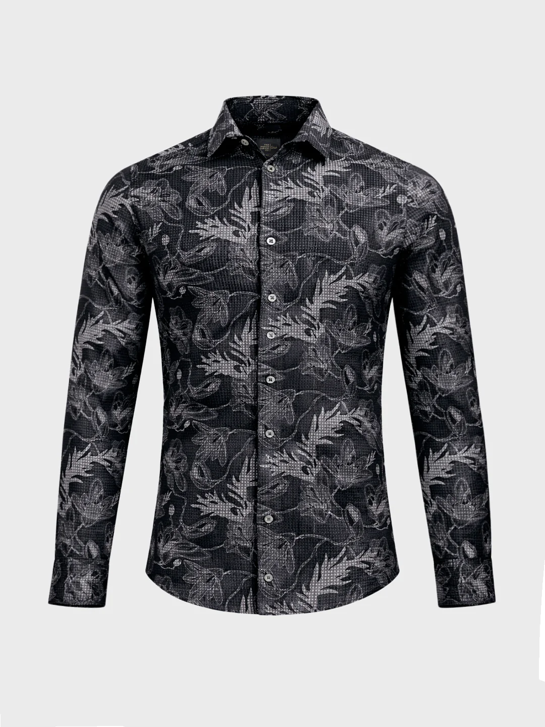 Men's Black Slim Fit Printed Casual Shirt - Image 6