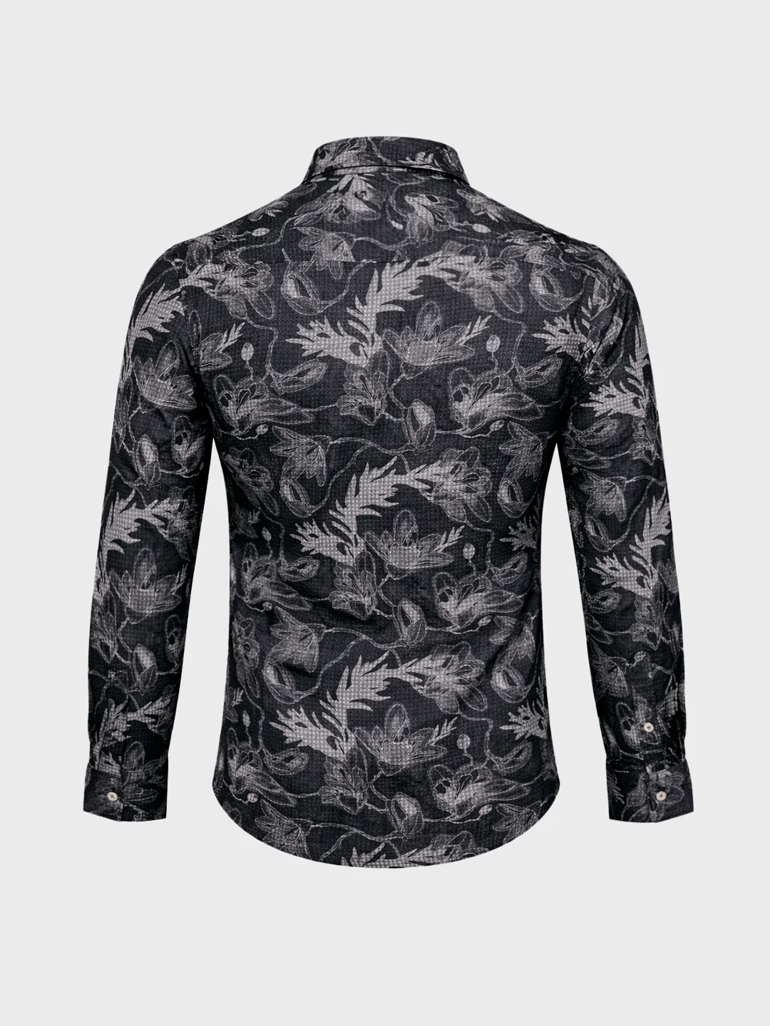 Men's Black Slim Fit Printed Casual Shirt - Image 7