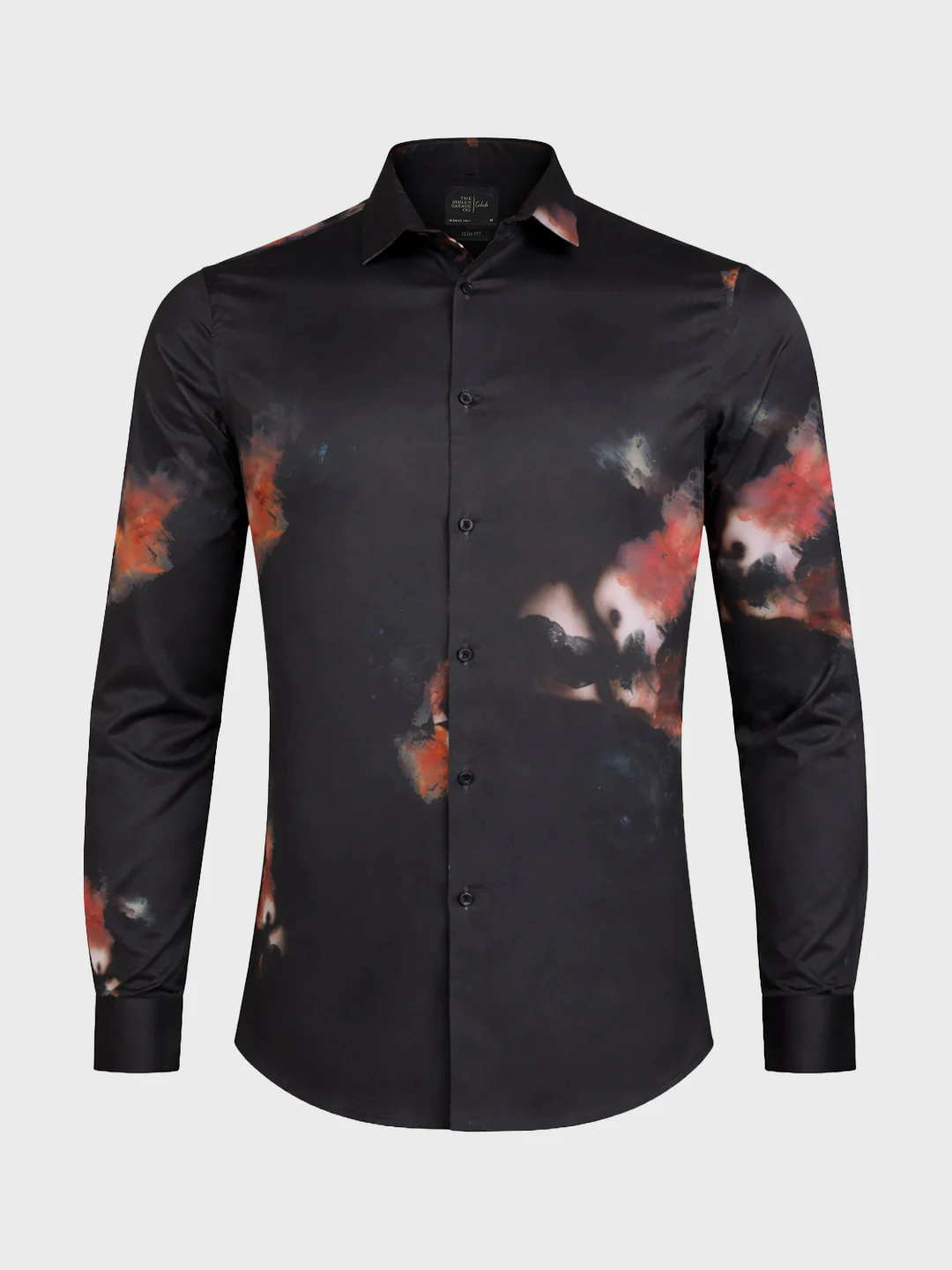 Men's Black Slim Fit Printed Party Wear Shirt - Image 4